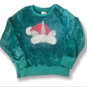 𝅺COLORTREE Girls Christmas Sweater Unicorn Santa Size 10/12